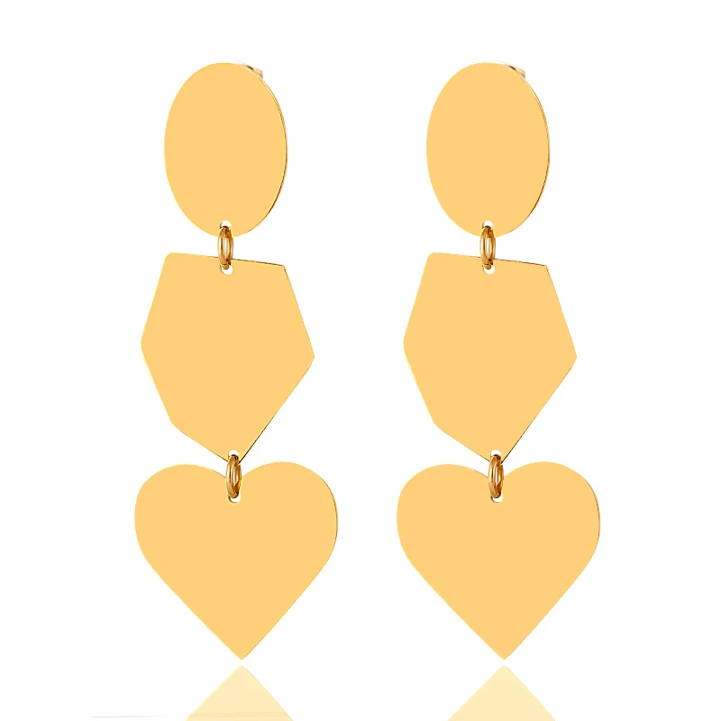 gold style1 FYSARA, уникальный бренд, треугольные серьги для женщин, массивные ювелирные изделия из нержавеющей стали, серьги-цепочки, геометрические серьги Oorbellen Bijoux - Окраска металла: gold style1