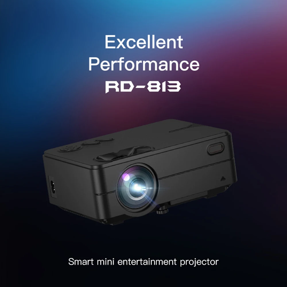 

Rigal RD-813 Android Projector 1280 x 720P WiFi Multi Screen Projector Home Theater Proyector 3D Movie HD Projector 1080P