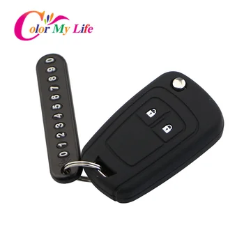 

Silicone Car Fold Key Case Cover with Phone Number Card Fit for Chevrolet Lova Sail Aveo Cruze for Vauxhall Opel Insignia Astra