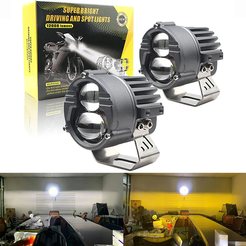 MotorcycleLaserHeadlightHighBeamWhite80W12000LmWaterproof