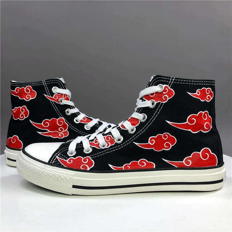 ウェン塗装靴疾風伝暁赤雲女性男性高トップ黒のキャンバススニーカー Women Summer Shoes Women Yellow Shoeswomen Elevator Shoes Aliexpress