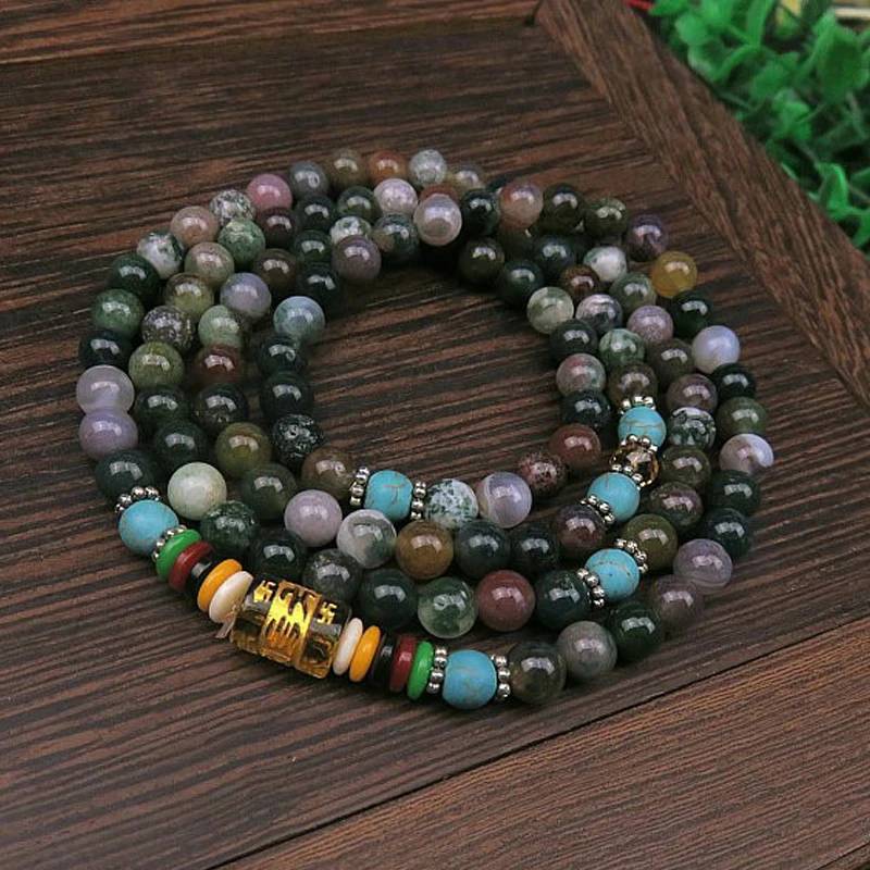 

Handmade 2019 Mutil-layers Natural Stone Beaded Bracelet Pray Jewelry Buddhist Bracelet Valentine's Gift Drop Shipping