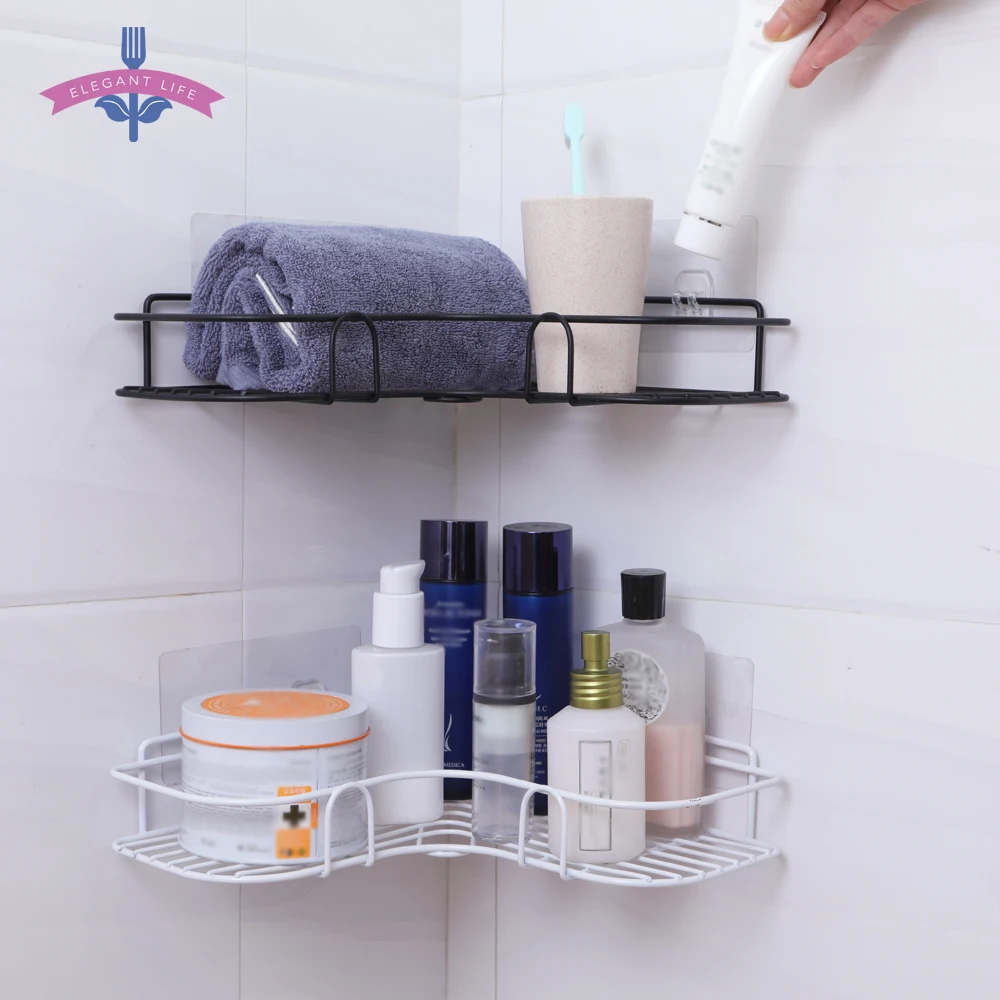 

Bathroom Shelf Metal Shelf Storage Rack Stainless Steel Punch-Free Firm Shower Kitchen Fitted Wall Storage Organizer Rack