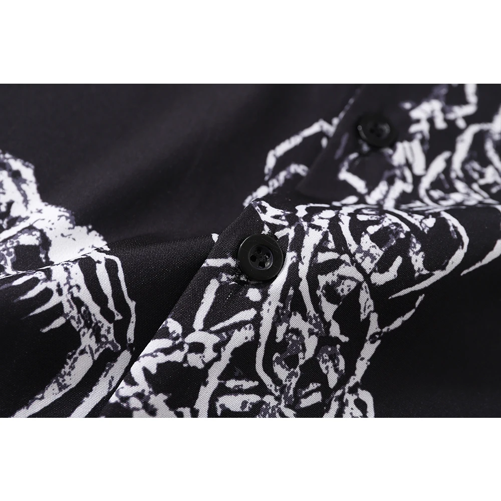 Men Summer Thin Material Shirt Polo Shirts Dark Icon Skeleton Dragon
