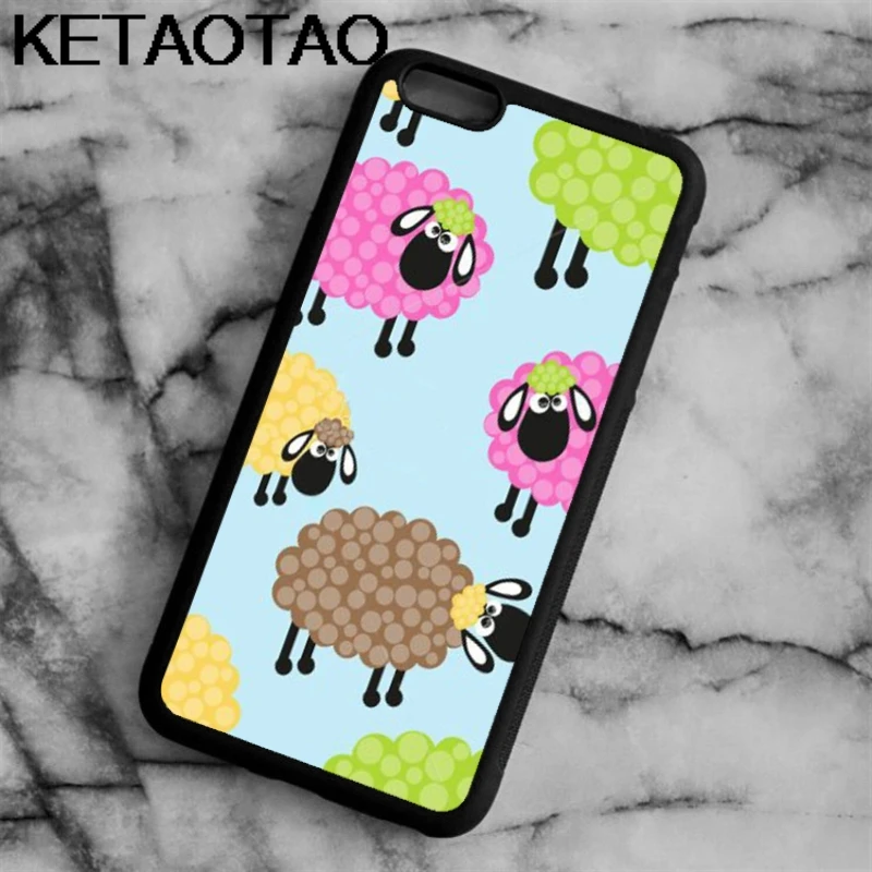 Армейский зеленый Чехол для телефона с рисунком черной Овцы KETAOTAO s для iPhone 4S SE 5C 5S 6S 7 8 SE X Plus XR XS Max чехол из мягкого ТПУ резины силикона - Цвет: Армейский зеленый