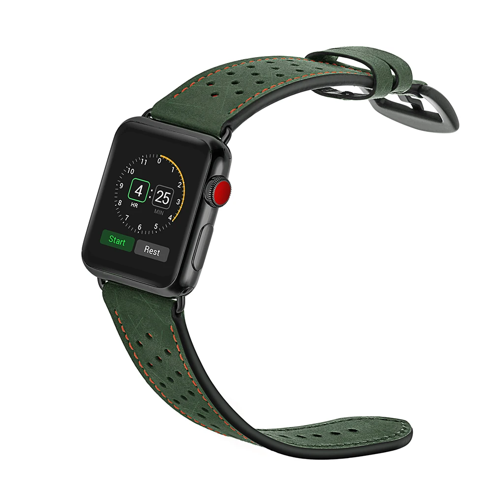 Модный ремешок синего цвета для часов iwatch 5 4 3 2 1 для Apple Watch кожаный ремешок 42 мм 38 мм 40 мм 44 мм