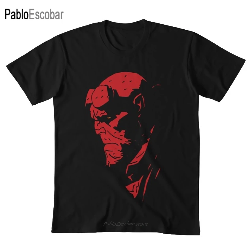Футболка Hellboy комикс рога дьявол сатана животное чудовище | Мужская одежда