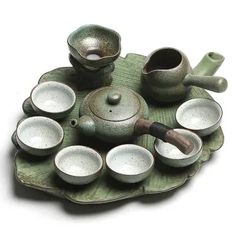 

Creative Stoneware Tea set Japanese style Dry Foaming Table Complete set of Ceramic Kung Fu Tea set Pot tea Household Cup