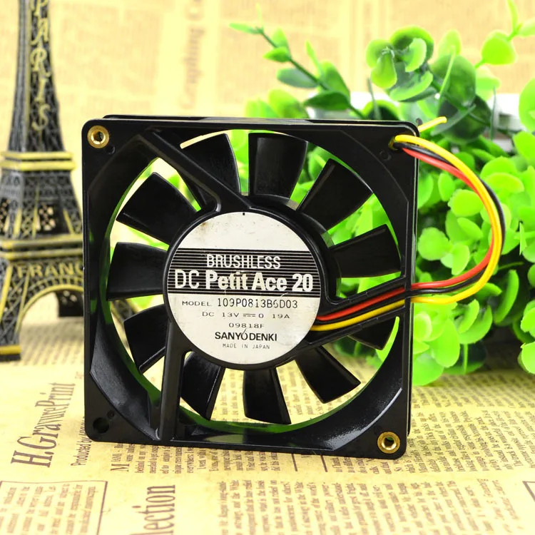 

Original FOR sanyo Cooling fan 109P0813B6D03 8CM 13V 8020 three-wire double ball