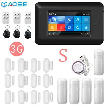 

YAOSE 3G Wireless GPRS Security alarm System App Control TFT All Touch Screen For IOS Android WIFI alarm