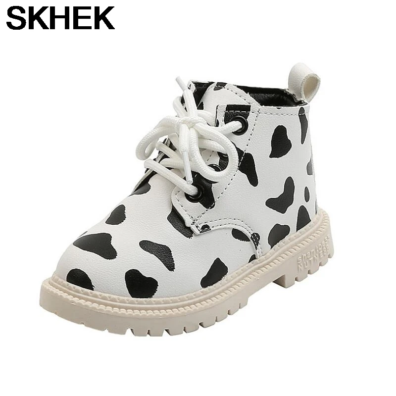 

SKHEK Children's Leather Boots 1-5 Years Old Soft Bottom Kids Non-Slip Ankle Shoes 2020 New Winter Casual Footwears Boys Girls