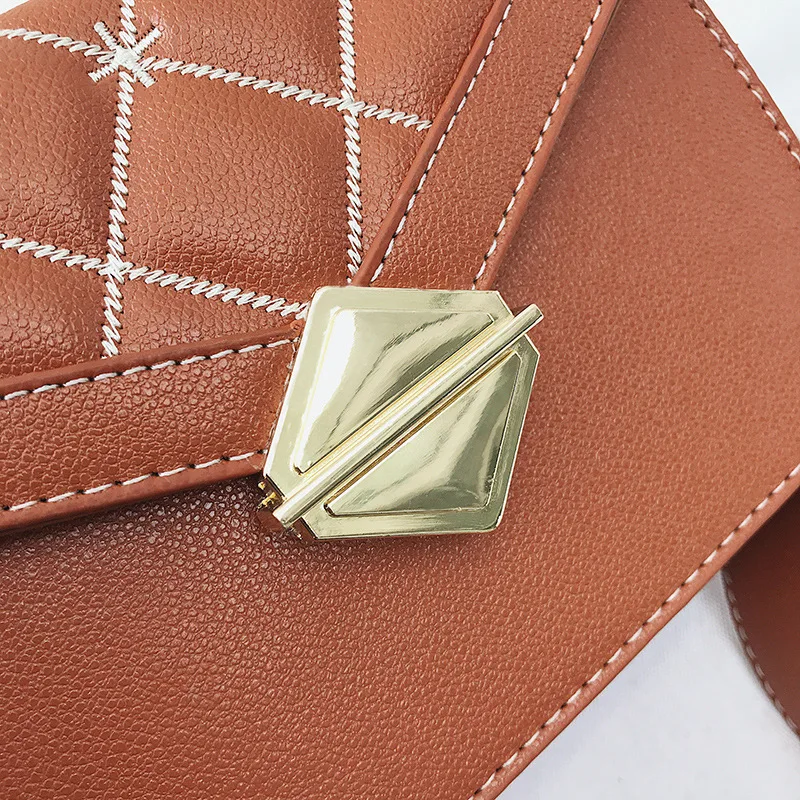 

2019 New Style Car Suture Star Square Sling Bag Triangular Lock Shoulder Oblique WOMEN'S Bag