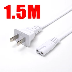 Dual - Pin Power Extension Cord with LED Indicator, 1.5M/0.6M (US C7 White 1.5M)