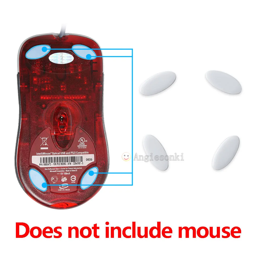 Piedini Per Mouse Di Ricambio Per Pattini 2Set Bianchi Per Mouse Microsoft Ie3.0