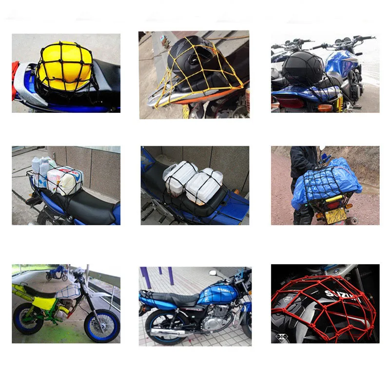 Универсальный банджи груз чистого отправления багаж держатель шлем Перевозчик топливного бака сеть для мотоцикла, велосипеда, вездехода внедорожная сетка аксессуары для картинга