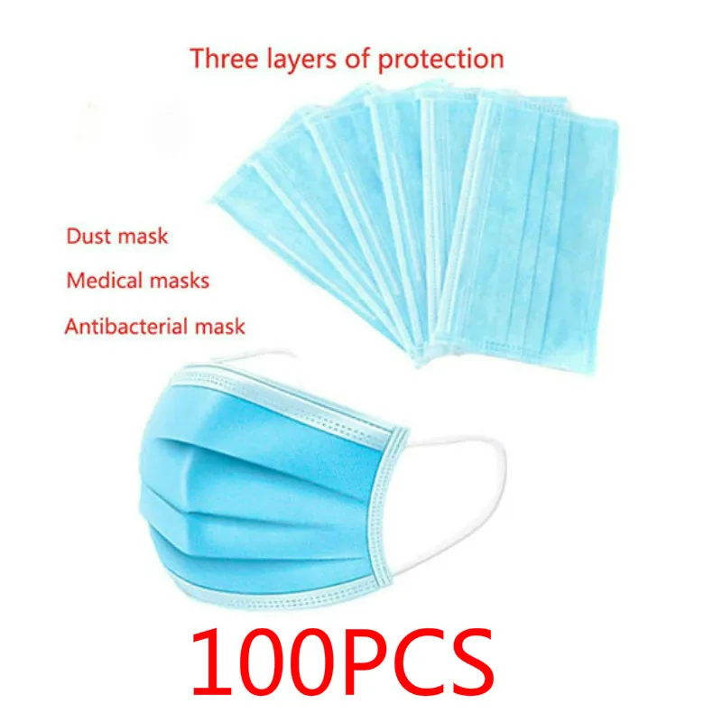 

100Pcs Prevention Coronavirus ffp3 mask Anti-flu hygiene masks, ffp3 respirator, N95 mask, sanitary shields, medical masks