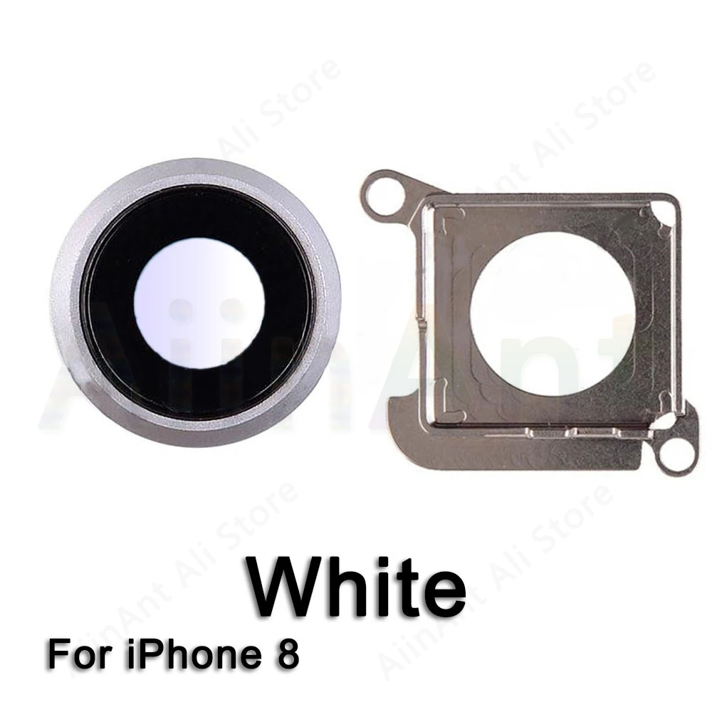 Original Sapphire Crystal Back Rear Camera Glass Ring For iPhone 7 8 Plus Camera Lens Ring Cover Replacement - Цвет: i8 White