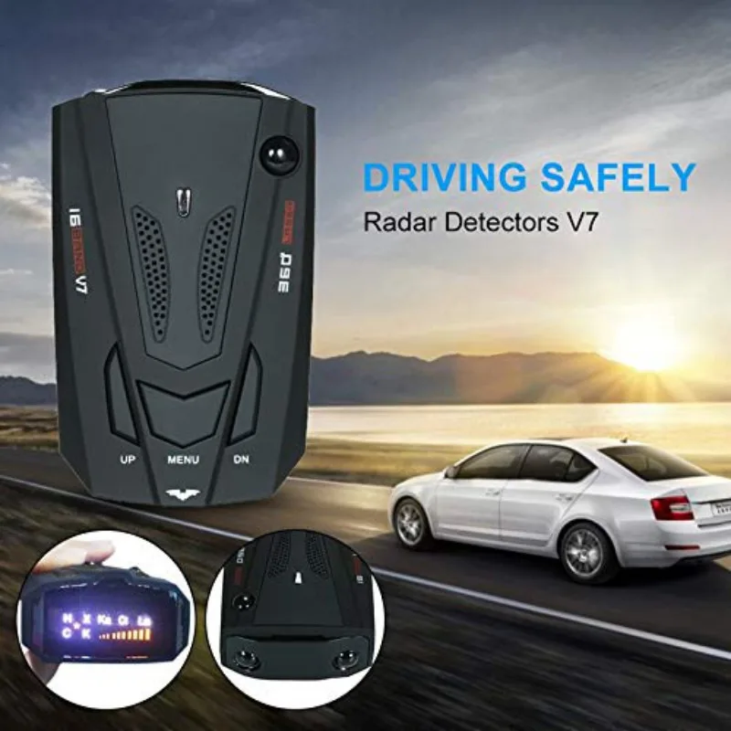 

Car GPS Radar Camera Detector Laser Lasting 16 Band 360 12V DC Ultra-thin Vehicle Car Radar Detector