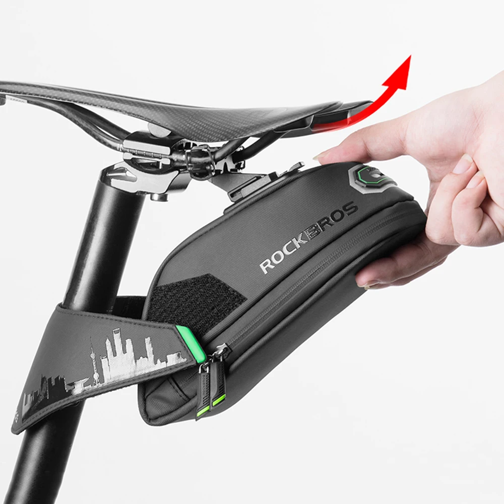 ROCKBROS Bicycle Bag Rainproof Shockproof Bike Saddle Bag For Refletive Rear Large Capatity Seatpost MTB Bike Bag Accessories