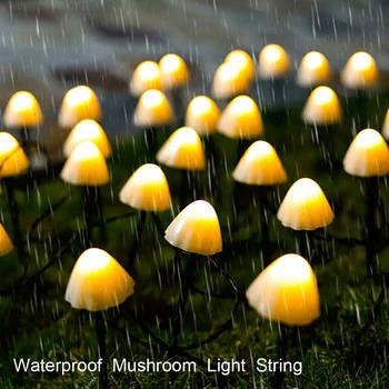 LED 버섯 문자열 빛 태양/USB/배터리 운영 10LED 20LED 30LED 갈 랜드 요정 조명 Led 조명 크리스마스 파티 장식