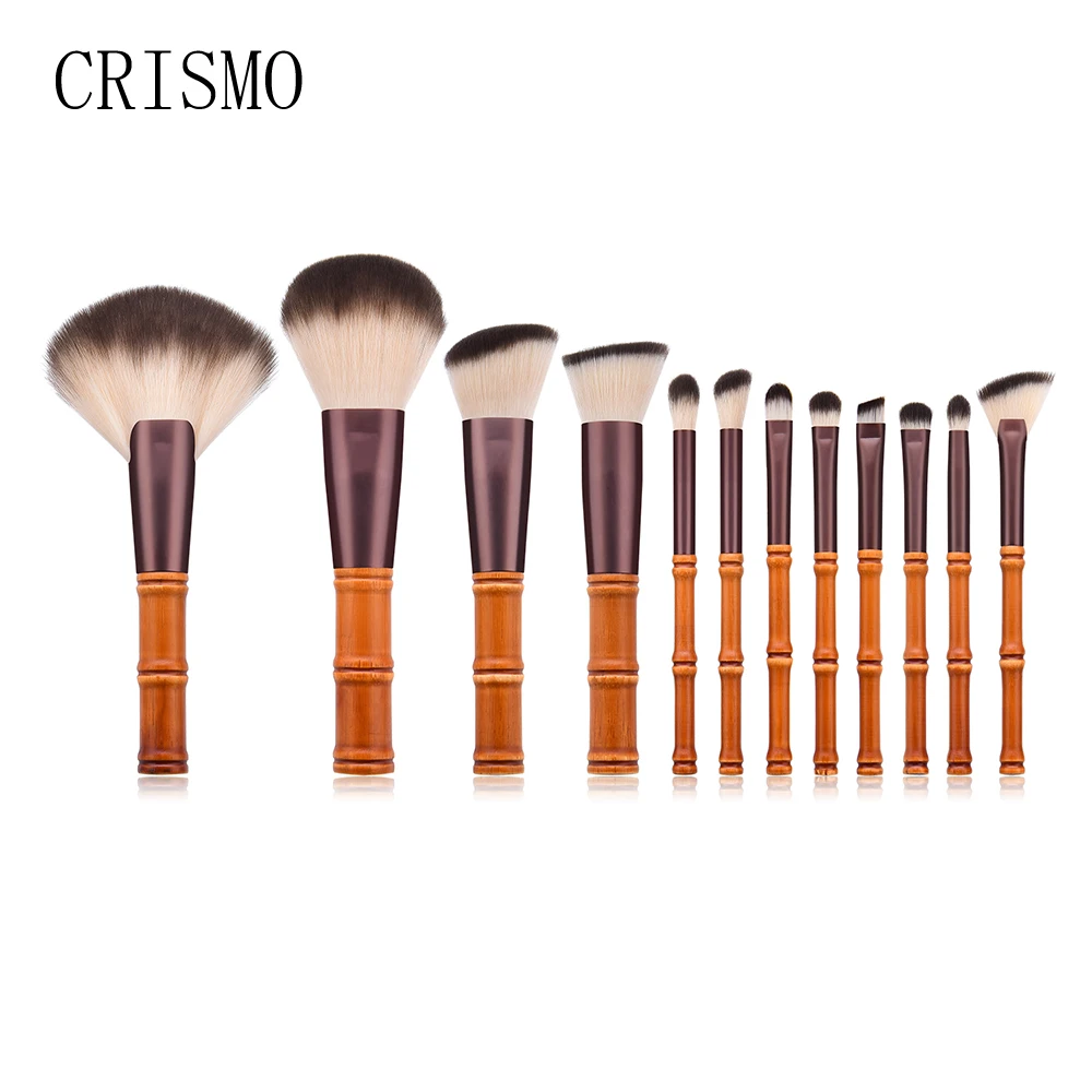 

CRISMO 12PCS Beauty Makeup Brushes Imitation Bamboo Powder Foundation Eyeshadow Professional Pencil Makeup Brushes Set