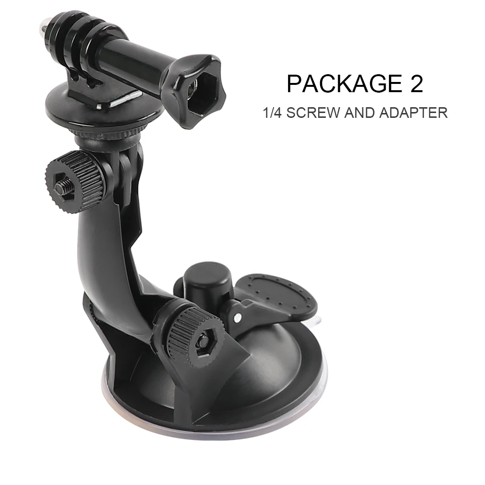 Package 2 Мини Экшн-камера на присоске для GoPro Hero 8 7 5 6 4 sony SJCAM SJ8 7 Yi 4K H9 Go Pro 8 7 крепление оконное стекло присоска аксессуар - Цвет: Package 2