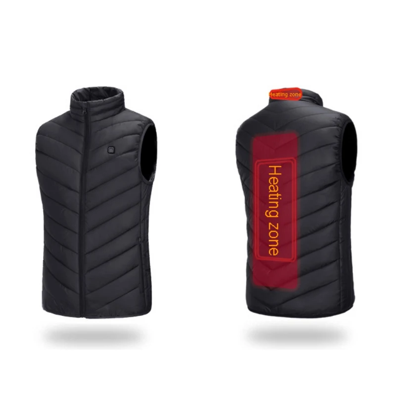 Tanie Zimowa kamizelka grzewcza USB tkanina termiczna piórko Camping piesze wycieczki ciepła kurtka myśliwska Outdoor Men elektryczna podgrzewana kamizelka