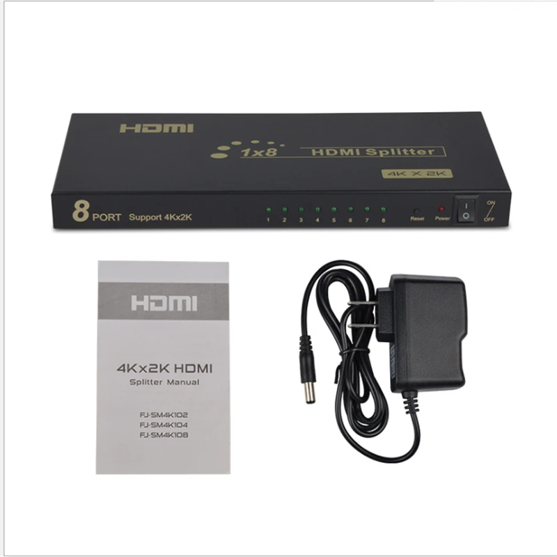 1x8 сплиттер HDMI-совместимый блок портов Full HD 4K/2K 30 Гц 1080p 3D 1 в 8 для Blu-Ray плеера HDTV |