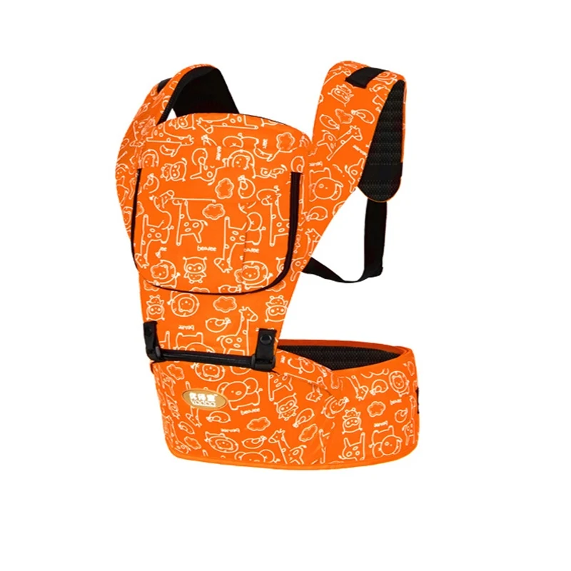 Orange Мультяшный эргономичный рюкзак-кенгуру для младенцев, поясная сумка-кенгуру для путешествий 3-30 месяцев - Цвет: Orange