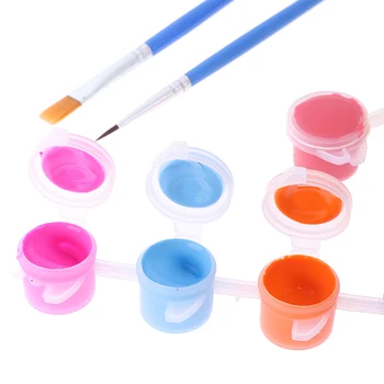 

12 Colors Textile Fabric Hand Painted Wall Plaster Painting Drawing For Kids Acrylic Paint WaterBrush Pigment Set for Clothing