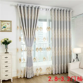 

Customized European Style Curtain for Living Room Bedroom Jacquard Cloth Curtain Half Shading Slub Cotton Jacquard Curtains Yarn