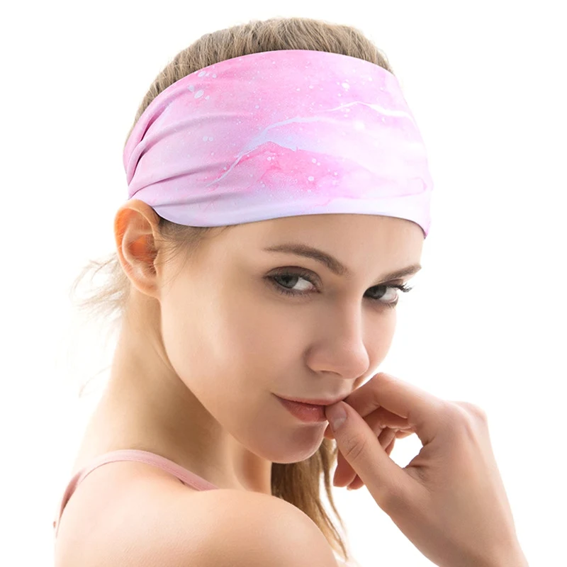 

Breathable Stretch Non-Slip Soft Wide Hairband Headband Print Hairband Sports Sweat-Absorbent Turban