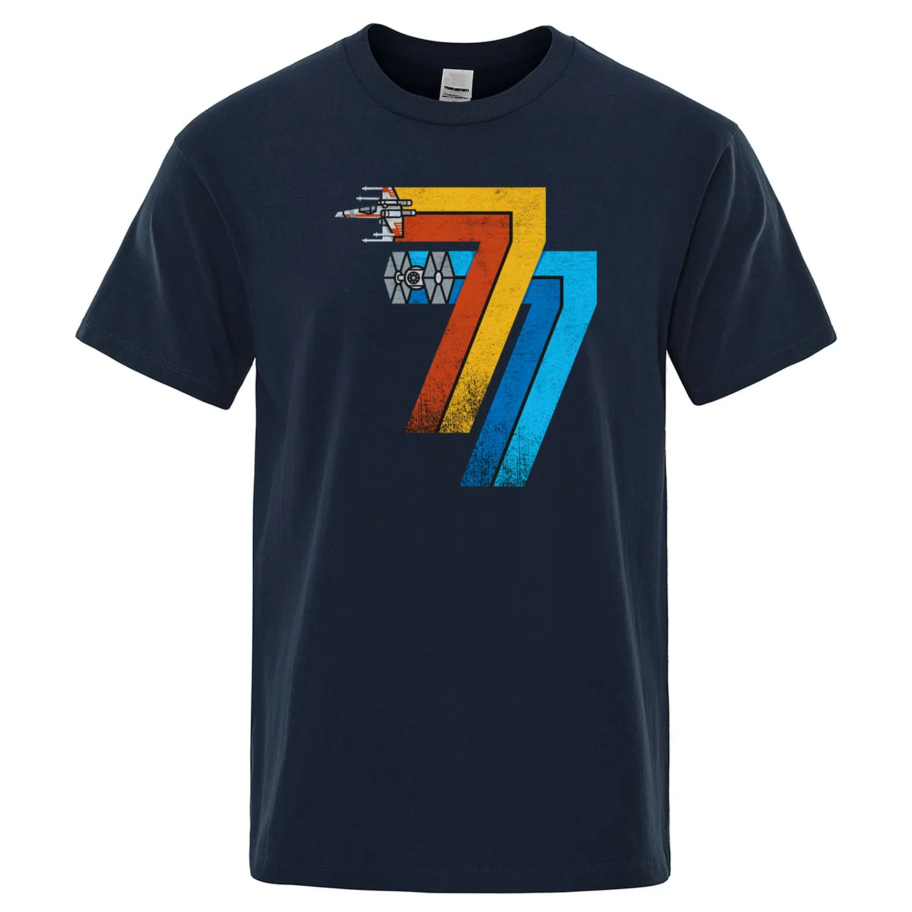 dark blue 6 Звездные войны, футболка Харадзюку, модные классические уникальные ретро брендовые футболки, винтажные 25 мая 1977, футболки, мужская уличная одежда - Цвет: dark blue 6
