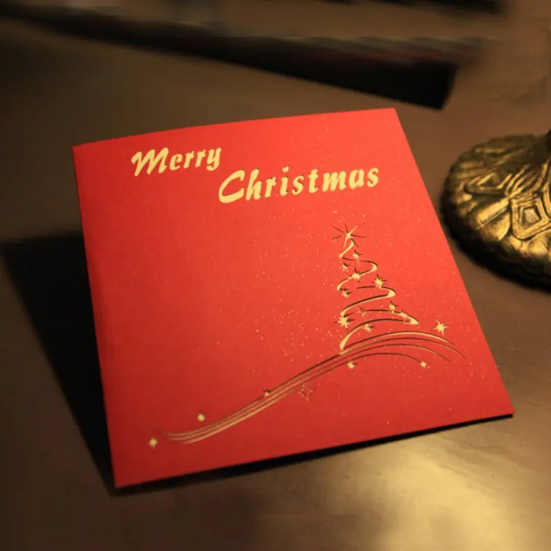  Christmas Stereo Greeting Card 3d Christmas Tree Wish Card Party Invitation Card christmas greeting - 4000318183614