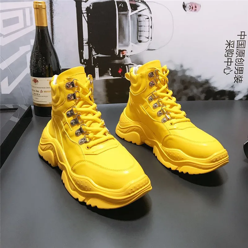 2019 Fashion Men Ankle Boots Vintage Non-slip Outdoor Casual Sneakers Shoes Men High Top Martin Boots 4#15/15D50