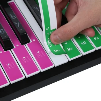 

88/61/54/49 Keys Piano Keyboard Stickers Removable Electronic Button Stickers Music Decal Label Note Simple Spectrum Stickers