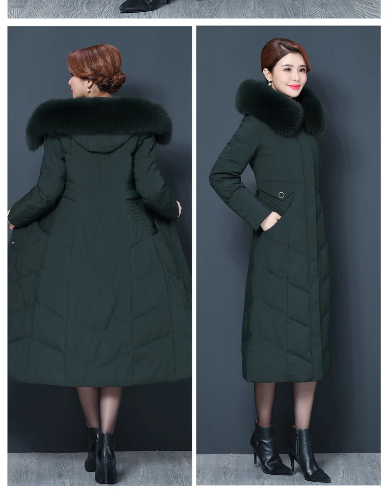 Женская зимняя куртка размера плюс 6XL, Женская парка, плотное пальто с капюшоном, теплое зимнее пальто, женская длинная парка с меховым воротником, пуховое хлопковое пальто