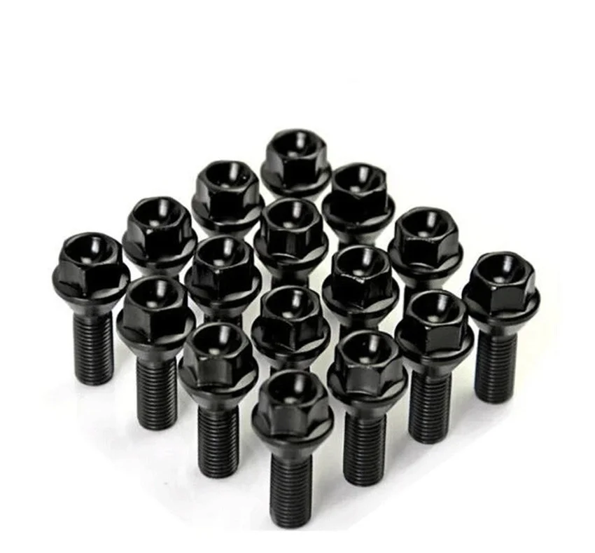 

Carbon Steel Bolts High-strength Bolts For BMW Wheel Car bolts Lightweight M14 M12 Pitch 1.25mm/1.5mm Wheel Screws Black Color