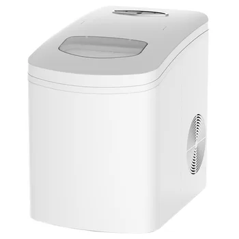 

220V 120W White Ice Maker Milk Tea Shop Bar Businesses with Mini Home Ice Maker Ice Machine In Eight Minutes