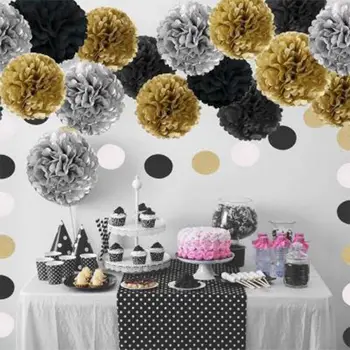 

Paper Flower Ball Fishtail Pull Flag Package Five-pointed Star Aluminum Film Glitter Five-pointed Star Balloon Party Layout