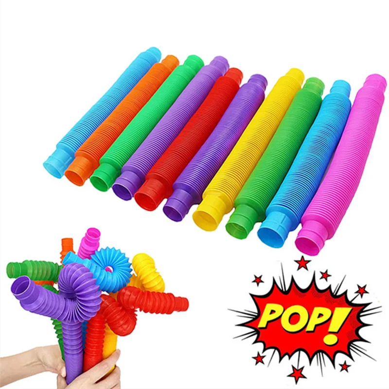 6Pcs Kleurrijke Fidget Buis Speelgoed Plastic Stretch Decompressie Stress Kids Early Development Geschenken | Игрушки и хобби