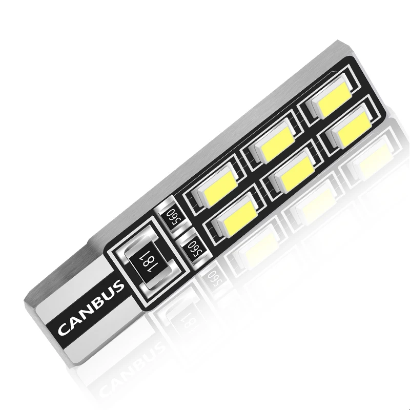 1 шт. T10 W5W Автомобильный светодиодный светильник CANBUS 12 Светодиодный s 3528 SMD габаритный свет лампа для чтения 194 168 2835 лампа сигнальная лампа белая 12 В