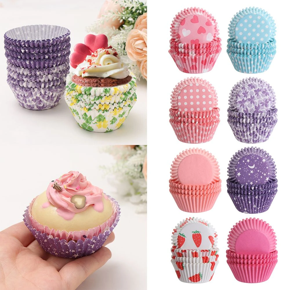 New 100PCS Muffins Paper Cupcake Wrappers Baking Cups Cake Cup Decorating Tools 