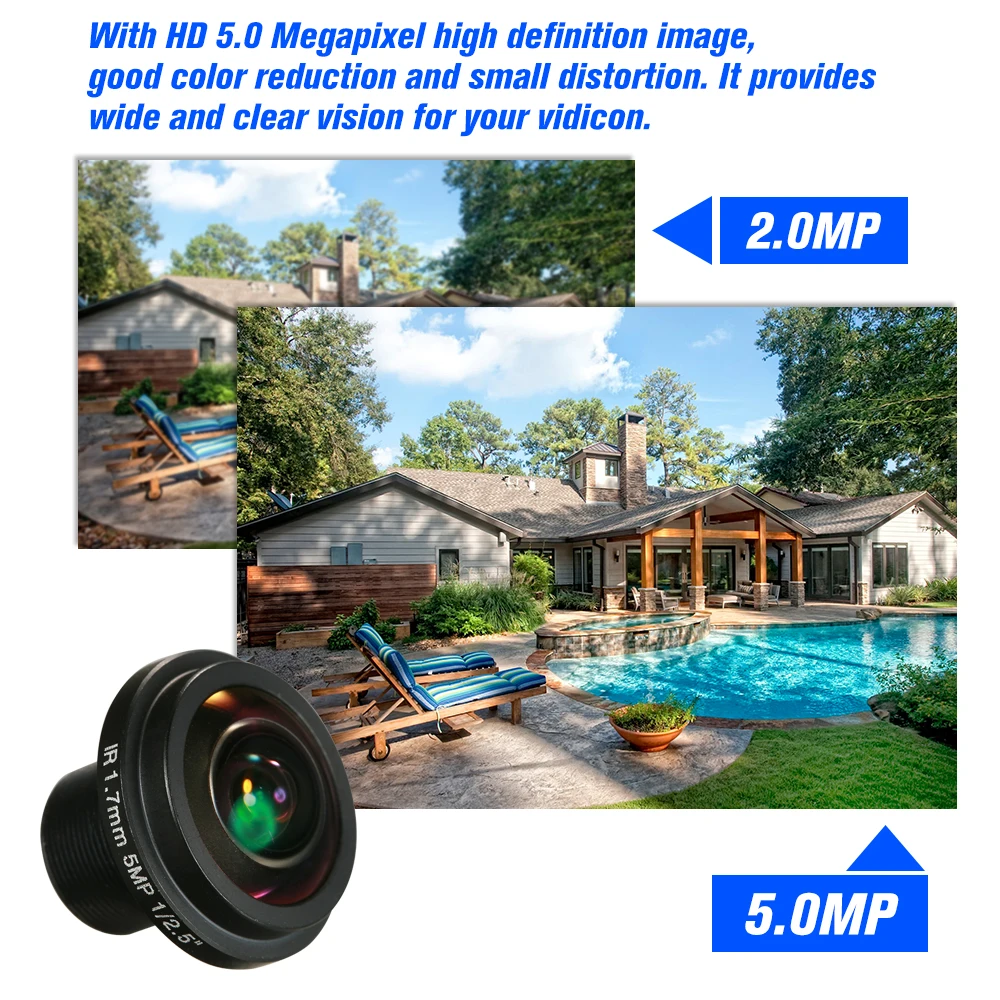 1,7 мм объектив рыбий глаз HD 5,0 мегапикселя M12 крепление 1/2. " F2.0 для CCTV ip-камеры 180 градусов широкоугольный панорамный объектив камеры видеонаблюдения