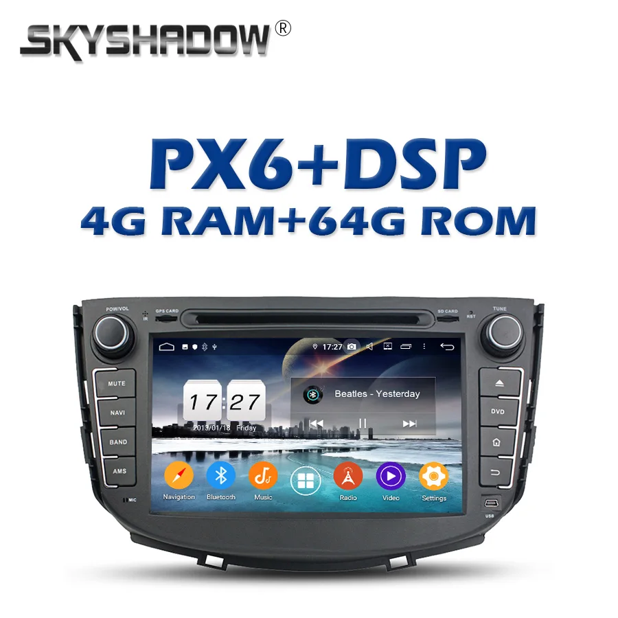 PX6 DSP ips Android 9,0 4G+ 64G автомобильный DVD плеер gps google map Радио RDS Wi-Fi Bluetooth 5 для Lifan X60 2011 2012 2013