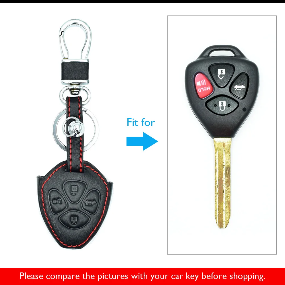 ATOBABI Кожаный Автомобильный ключ для Toyota Camry, Avalon, Corolla Matrix Rav4 Venza Yaris дистанционный брелок Чехол протектор брелок сумка для ключей
