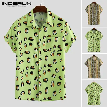 

Summer Fashion Printing Mens Casual Shirts 2020 Short Sleeve Vacation Breathable Men Hawaiian Shirts Lapel Street Camisa INCERUN
