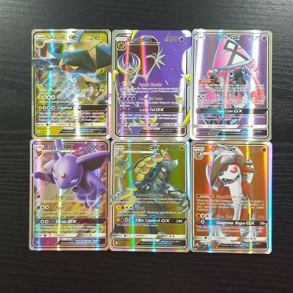 TAKARA TOMY Pokemon Cards Deck Board Game Children Toys 60 GX Flash Cards Sun Moon Collections Battle Shining Card