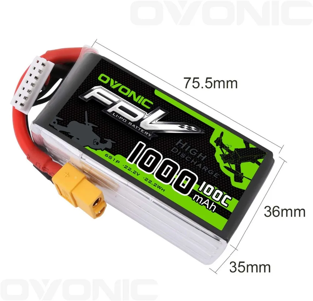 Батарея osonic 1000mAh 6S 100C LiPo с разъемом XT60 для FPV Racing RC Quadcopter Вертолет Самолет мультимотор Хобби DIY