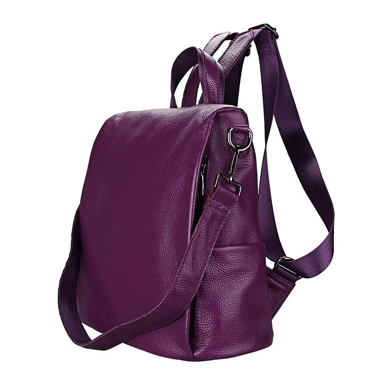 RanHuang женский рюкзак из натуральной кожи, повседневный рюкзак, высококачественный рюкзак из коровьей кожи, школьные сумки для девочек-подростков, A1606 - Цвет: Purple